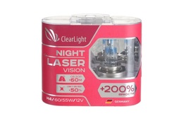Лампа галогеновая 12V H4 55W Night Laser Vision +200% (к-т 2 шт)