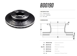 Диск тормозной передний Mercedes Sprinter (906), VW Crafter 06-> высокоуглеродистый 300x28 mm