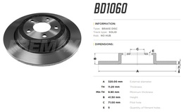 Диск тормозной задний Ford Mustang 2.3-5.0 15-> (Premium) высокоуглеродистый 320x11.2 mm