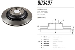 Диск тормозной передний Mercedes GLE (W166, C292) 15->19, M-class (W166) 11-> 330x22