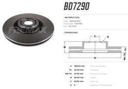 Диск тормозной передний Volvo XC60 2 18->, XC90 2 16-> 19