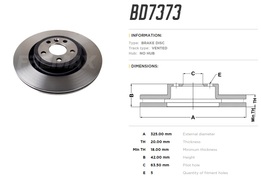 Диск тормозной задний Range Rover Velar, Jaguar F-Pace, XE, XF 2.0-3.0 17-> высокоуглерод. 325x20 mm